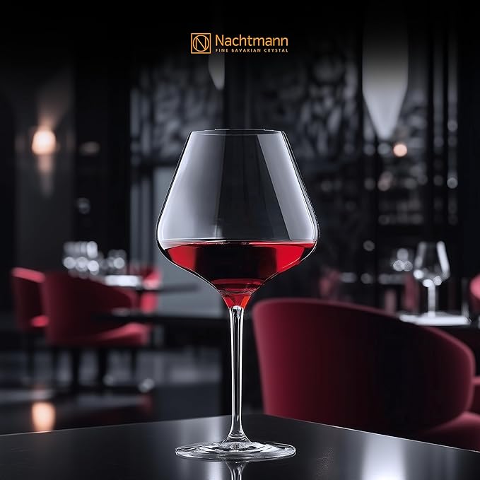 Nachtmann ViNOVA Red Wine Balloon Glass, Set of 4, 28.4-Ounces, Burgundy Wine Glasses, Tulip Shaped, Made of Clear Crystal Glass, Stemmed, Dishwasher Safe