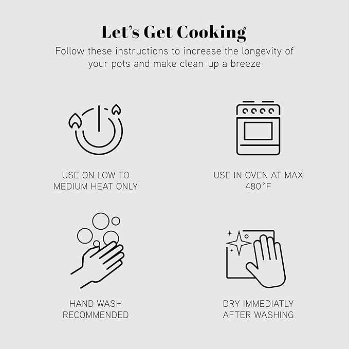 Country Kitchen Cookware Set with Removable Handle, Oven & RV Safe Pots and Pans Set, Black, Deluxe Larger Set