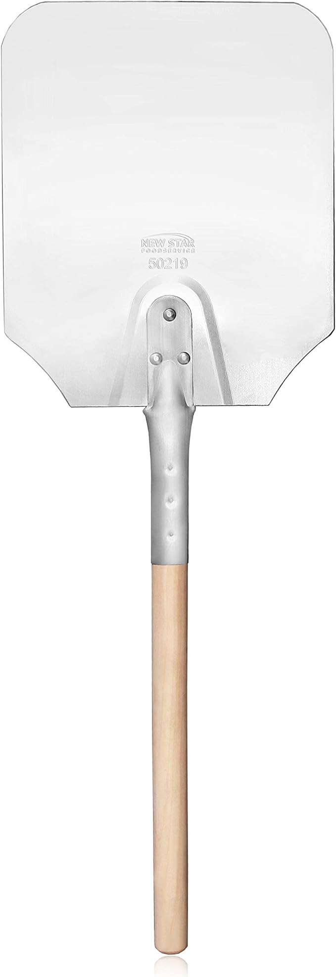 New Star Foodservice 50219 Aluminum Pizza Peel, Wooden Handle, 9 x 11 inch Blade, 26 inch overall