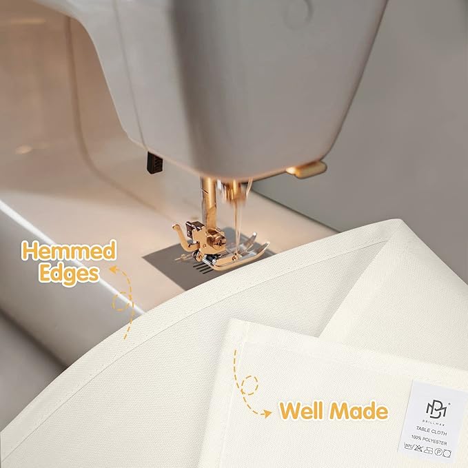 BRILLMAX 6 Pack Ivory Tablecloths for 6 Foot Rectangle Tables 60 x 102 Inch - 6ft Rectangular Bulk Linen Polyester Fabric Washable Cloth Cover for Wedding Reception Banquet Birthday Party