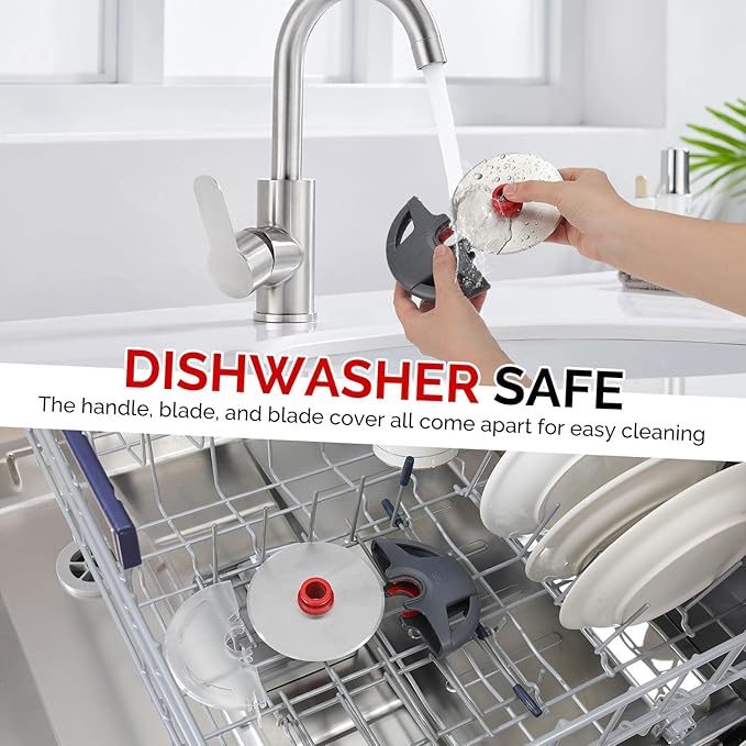 Pizza Cutter Wheel, UHIYEE Heavy Duty Pizza Slicer, Stainless Steel Large Pizza Wheel Blade with Safety Rotating Guard, Thickened Blade Ergonomic Handle Cut through Crust with Ease, Gray