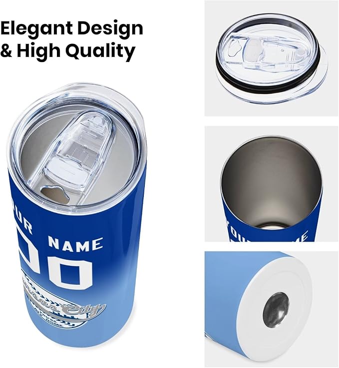 Custom Tumbler Stainless Steel Cup Personalized Baseball Vacuum Insulation Travel Mug Add Your Name Number Fans Gift for Baseball Fans