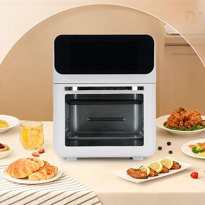 TOPINCN Air Fryer Toaster Oven Stainless Steel Non Stick Digital Fryer Large Capacity Multifunctional Kitchen Appliance with View Window for Baking Toasting Frying