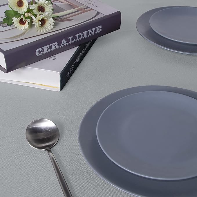 sancua Square Tablecloth - 70 x 70 Inch - Stain and Wrinkle Resistant Washable Polyester Table Cloth, Decorative Fabric Table Cover for Dining Tables, Buffet Parties and Camping, Silver Grey