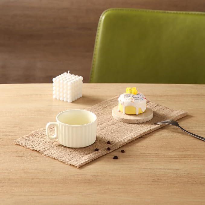 Handmade Cloth Napkins with Fringe, 100% Cotton Napkins, Delicate Handmade Linen Napkins for Dinners, Parties, Weddings and More, 17 x 17 Inch Set of 12 - Brown