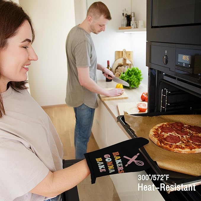 Baker Oven Mitts and Pot Holders Sets, Bakers Gonna Bake Oven Mitts, Best Gifts for Bakers, Funny Baking Over Mittens for Kitchen Decor, Baking Lover Over Gloves Gifts
