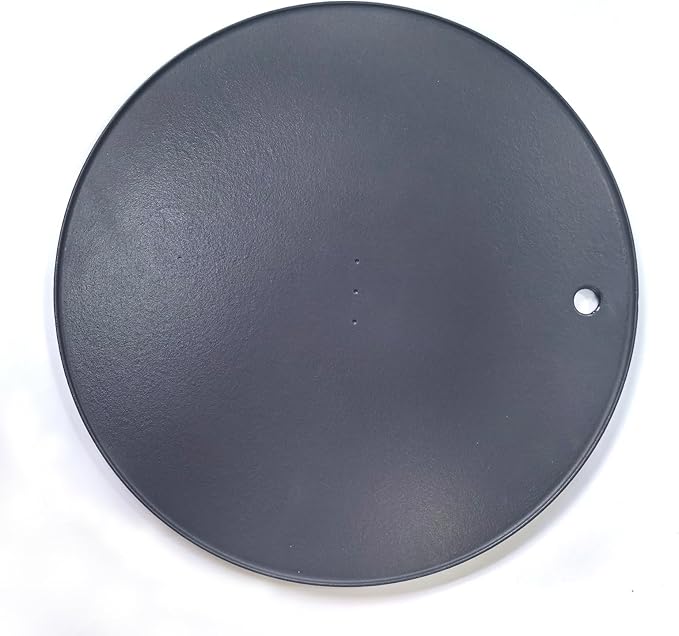 XL Round Pizza Steel 16.9" - 3D Cast Creates Gorgeous Crusts, Enamelled Cast Iron Baking Stone For Oven, Round Griddle, Speed & Even Heating Baking Steel Griddle,