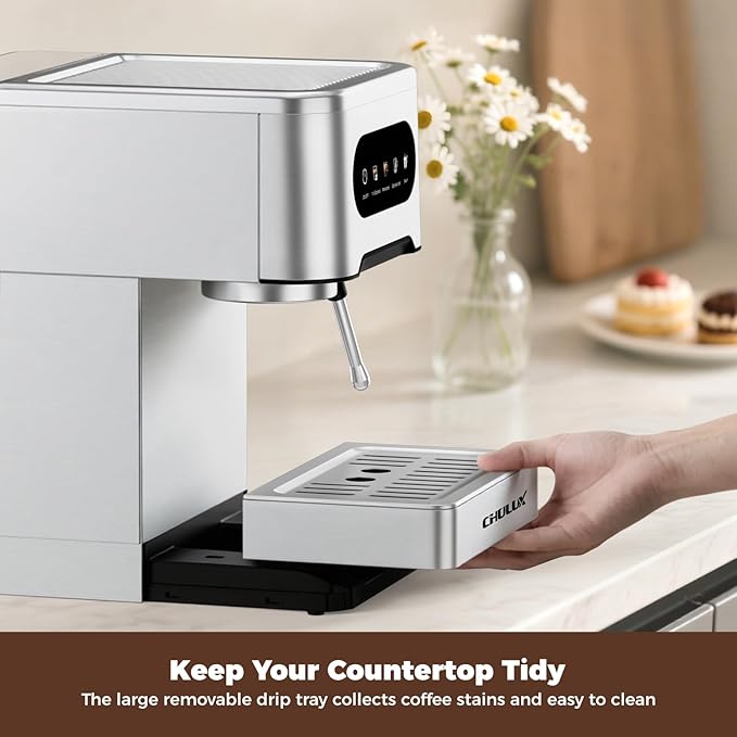 CHULUX Touchscreen Espresso Machine with Steam Wand, Cold Brew Espresso Coffee Maker for Cappucino, Americano