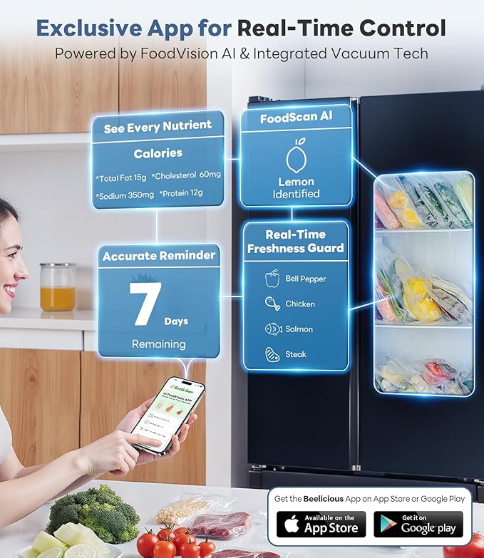 Vacuum Sealer Machine with AirLock ProSeal System, 10-in-1 Vacuum Sealer for Food, Dry & Moist Modes, Compact Design with Digital Timer, Built-in Cutter & Roll Storage, Stainless Steel