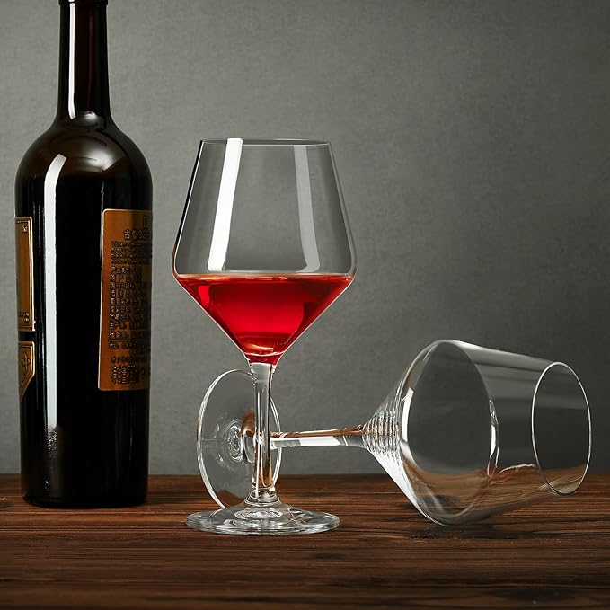 Hand-Blown Crystal Wine Glasses Set of 2, 16OZ, Long Stem Glasses for Red and White Wine, Christmas and Wedding Gifts (2)