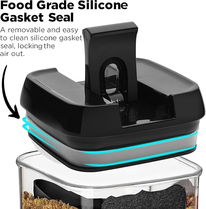 Shazo 9 PC Airtight Food Storage Containers - BPA Free Clear Plastic Snack & Spice Containers with Easy Lock Lids - Kitchen and Pantry Organization for Herbs, Coffee, Tea - 0.5L / 2.1 Cups