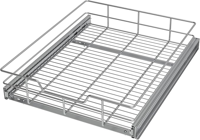 Pull Out Cabinet Organizer 17" W X 17" D, Slide Out Drawers For Kitchen Organizers and Storage, Pull Out Drawers For Cabinets Capacity Heavy Duty Caddy, Cabinet Shelves Chrome-Plated, Bathroom Pantry