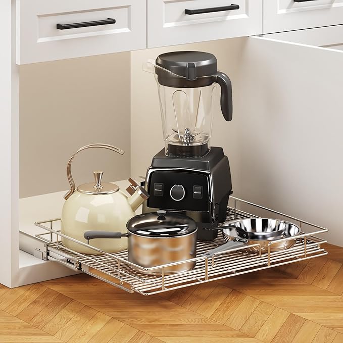 Pull Out Cabinet Organizer 31½" W x 21½" D, Heavy Duty Cabinet Pull Out Shelves, Slide Out Drawers Organization for Kitchen Cabinets Bathroom