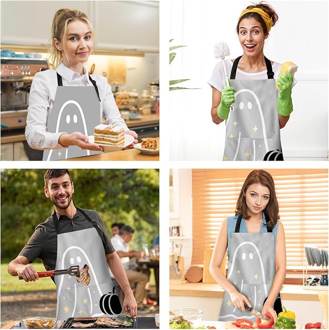 Halloween Apron Home Kitchen Cooking Baking Gardening for Women Men with Pockets waterproof 32x28 inch