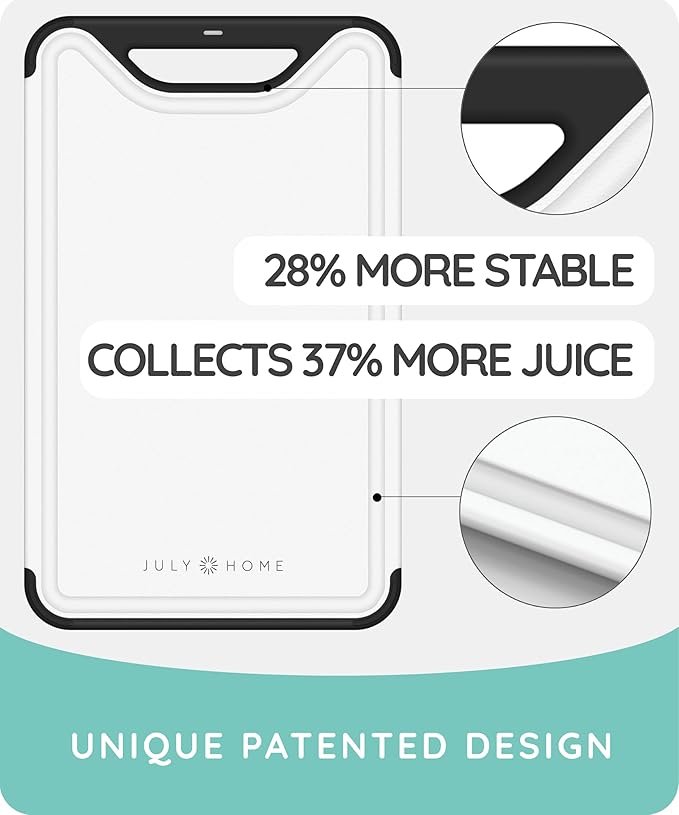 𝐏𝐫𝐞𝐦𝐢𝐮𝐦 𝐓𝐡𝐢𝐜𝐤 Cutting Boards for Kitchen, Plastic Cutting Board Set of 3, Dishwasher Safe Cutting Boards w/Juice Grooves for Meat, Veggies, Easy Grip Handle, Easy Grip Handle