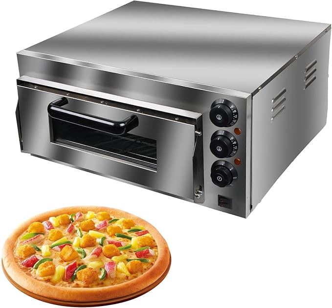 ZXMT Commercial Pizza Oven 2000W Stainless Steel Pizza Oven Countertop 110V Electric Pizza and Snack Oven Deluxe Pizza and Multipurpose Oven for Restaurant Home Pizza Pretzels Baked Dishes