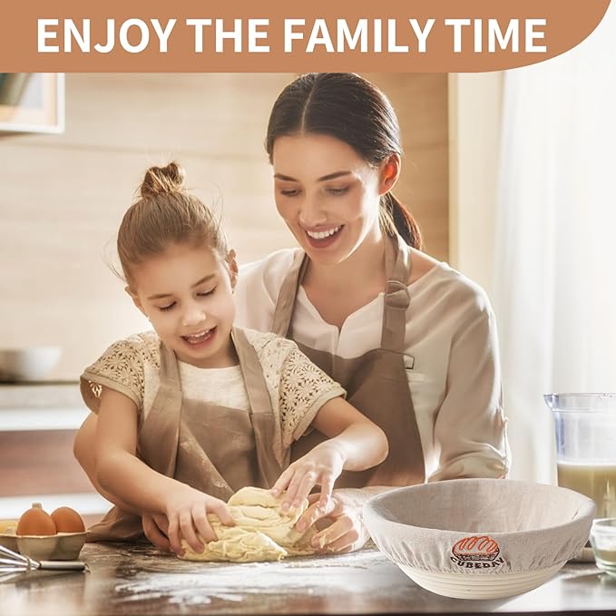 Banneton Bread Proofing Basket,Sourdough Banneton Basket – 9” Premium Handwoven Brotform with Liner for Bakery-Perfect Sourdough & Rustic Loaves, Proofing Basket for Sourdough Bread Baking