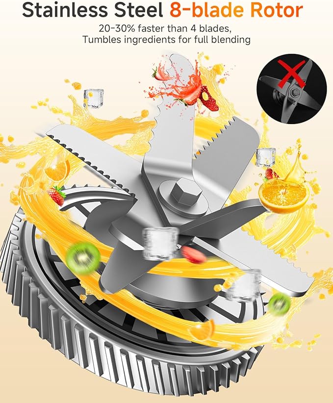 Blender for smoothies, 2000 Peak Watts professional blender, 68oz Large Capacity with 27oz TO-GO cup, Best blenders for kitchen to make smoothies, soups, jams&More, Dishwasher Safe, BPA Free