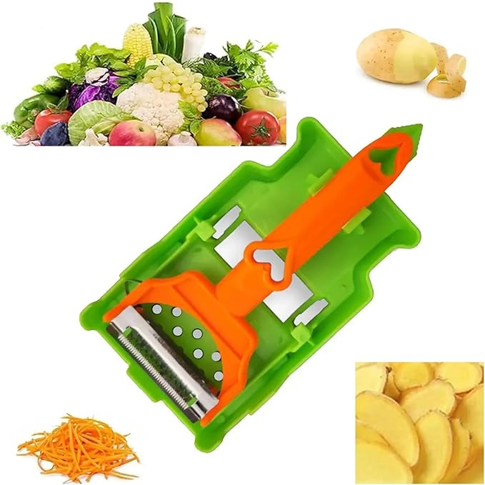 Pelador Multifuncional 2-En-1, Multifunctional Kitchenware Set, Stainless Steel Vegetable Peeler, Fruit and vegetable peeler (1Pcs)