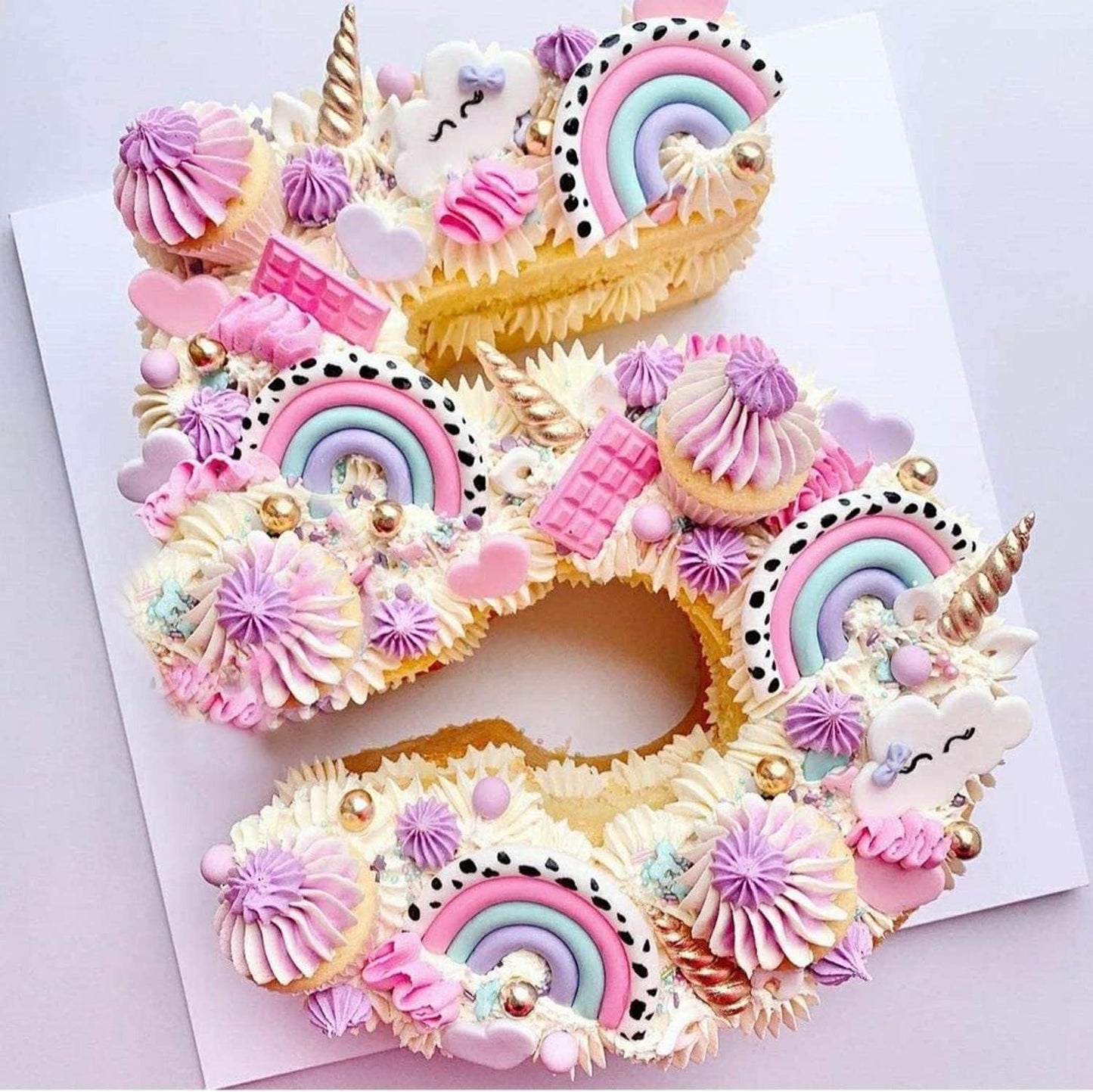 Ducodocu 3D Silicone Cake Pans Large Number Cake Mould Novelty Cake Tins DIY Baking Mold for Birthday Wedding Anniversary 10 inch Number of 5 Gray, 1 Pack