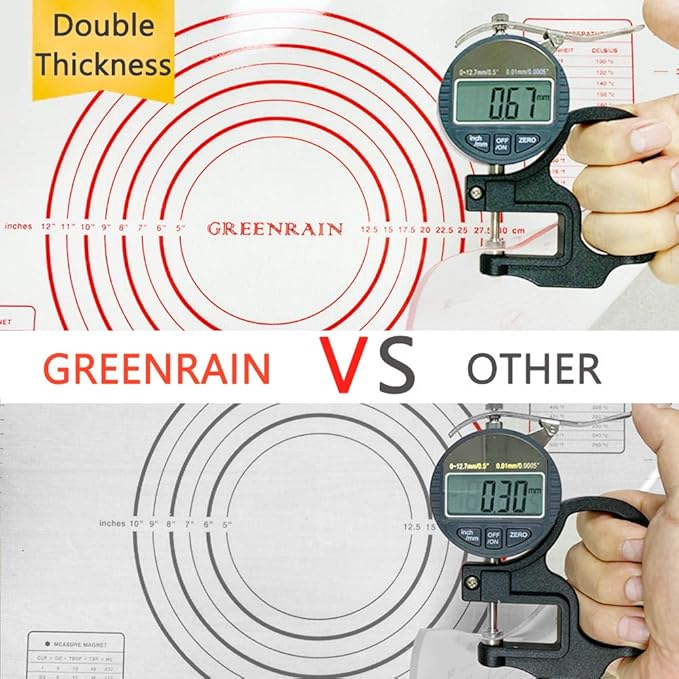 Silicone Pastry Mat Non Stick Extra Thick Baking Mat with Measurement Fondant Mat, Counter Mat, Dough Rolling Mat, Oven Liner, Pie Crust Mat (16''(W)*20''(L))