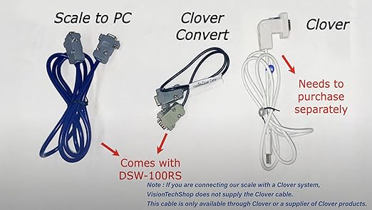 VisionTechShop DSW-100RS POS Interface Portion Food Scale with Most ECR's and POS Systems, Lb/Oz/Kg/g Switchable, 30lb Capacity, 0.01lb Readability, Dual Display, NTEP #22-007, NSF Certified