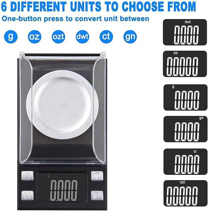 Milligram Scale 50g/0.001g,Precision Mini Carat Gram Scale for Powder Medicine,Jewelry,Gem,Reloading,Lab,Pocket Scale with Cal Weight,Professional Mg Scale with Tare,LCD Display,Powder Scoop