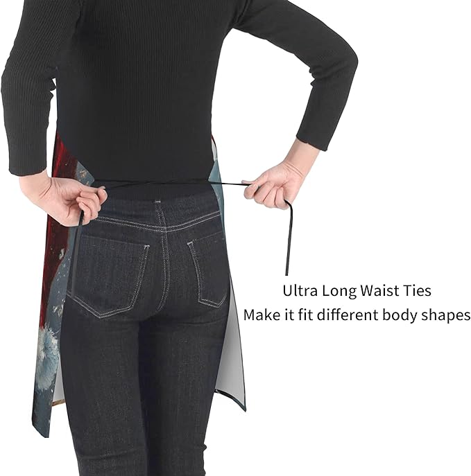 Funny Animal Apron with 2 Pockets Waterproof for Men Women Kitchen Garden Decor