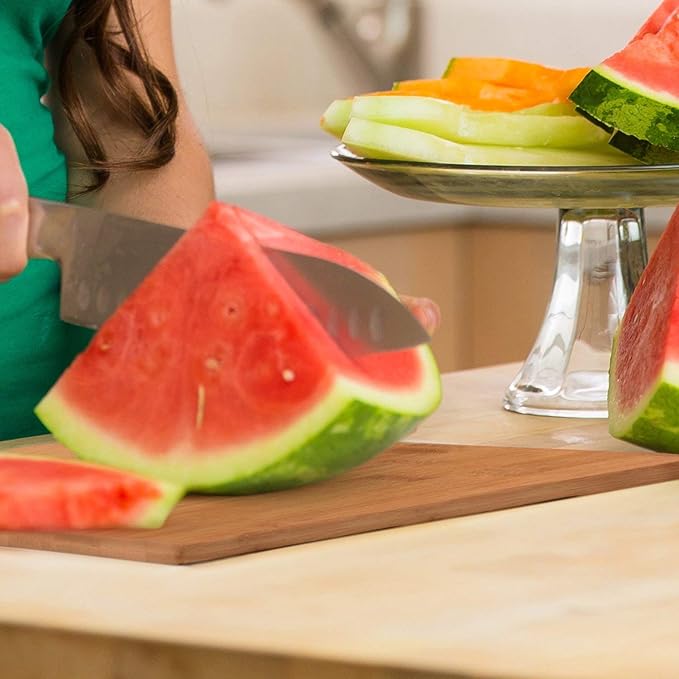 Bamboo Cutting Boards for Kitchen [Set of 3] Wood Cutting Board for Chopping Meat, Vegetables, Fruits, Cheese, Knife Friendly Serving Tray with Handles, 3 Piece Large, Medium, Small Size for Food Prep