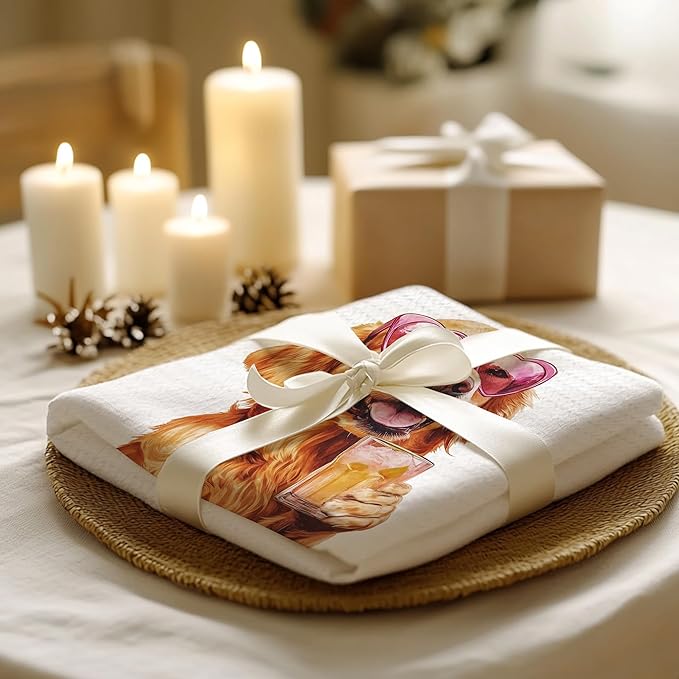 Cabana Bro Golden Retriever Gifts Kitchen Towels, Golden Retriever Gifts for Women Men Decorative Hand Towels for Bathroom, Funny Goldie Cocktail Tequila Beer Dish Tea Towels for Kitchen, 16x24 Inch