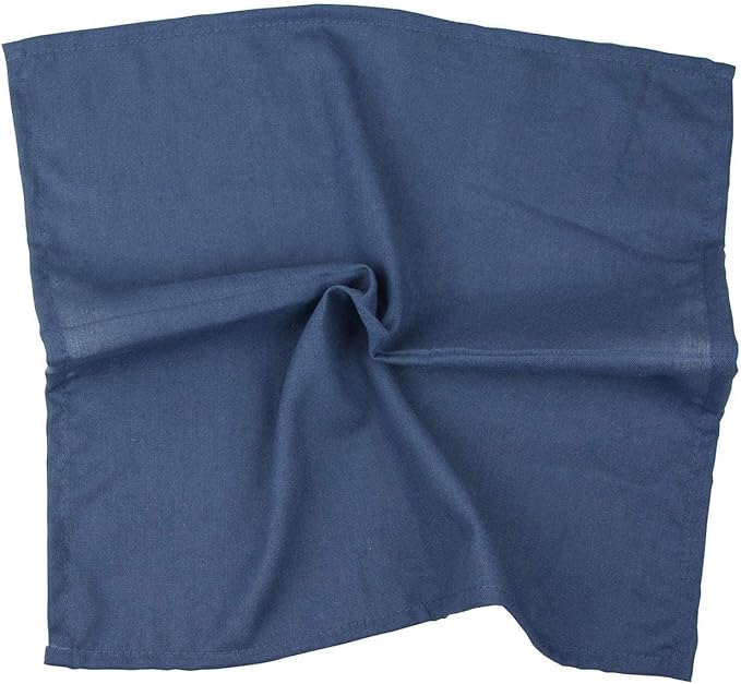 Solid Color Polyester Linen Blended Thin Dinner Cloth Napkins - Set of 12 (40 x 40 cm) - for Events & Home Use (Aegean)