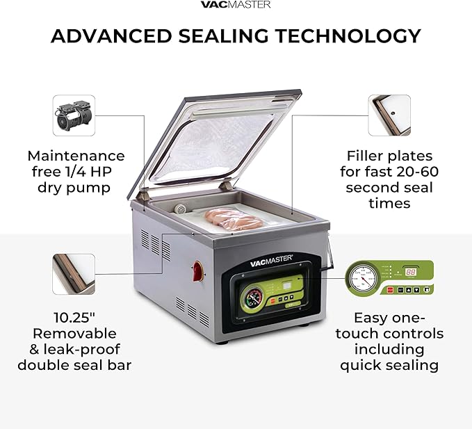 VacMaster VP210 Maintenance-Free Chamber Vacuum Sealer with 10.25” seal bar