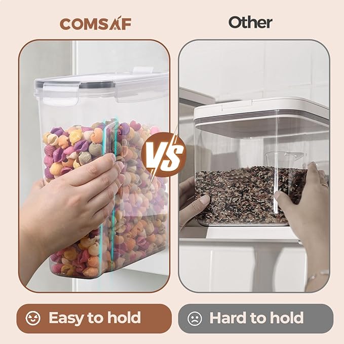 ComSaf Cereal Containers Storage Set (6L / 4L), Airtight Food Storage Containers for Pet Food Nuts,Cereal Dispenser for Kitchen Pantry Organization
