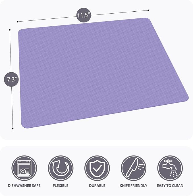 WK Small Flexible Plastic Cutting Boards for Kitchen Set of 5, Non Slip Cutting Mats for Meat, Mini Cutting Board Mats, BPA Free, Dishwasher Safe, 7.3x11.5"