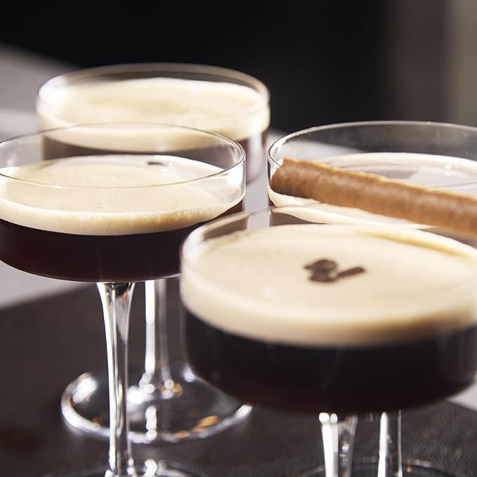 LEMONSODA Clear Martini Coupe Glasses - Classic Barware for Espresso Martini, Manhattan, Cosmopolitan – Handcrafted Luxury Glassware for Home Entertaining (Clear 6.5oz, Set of 4)