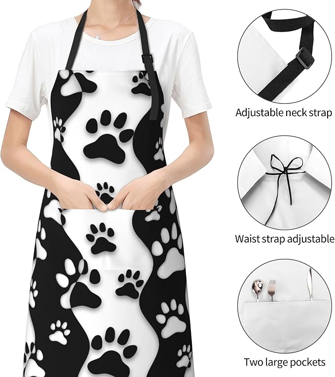 Funny Animal Apron with 2 Pockets Waterproof for Men Women Kitchen Garden Decor