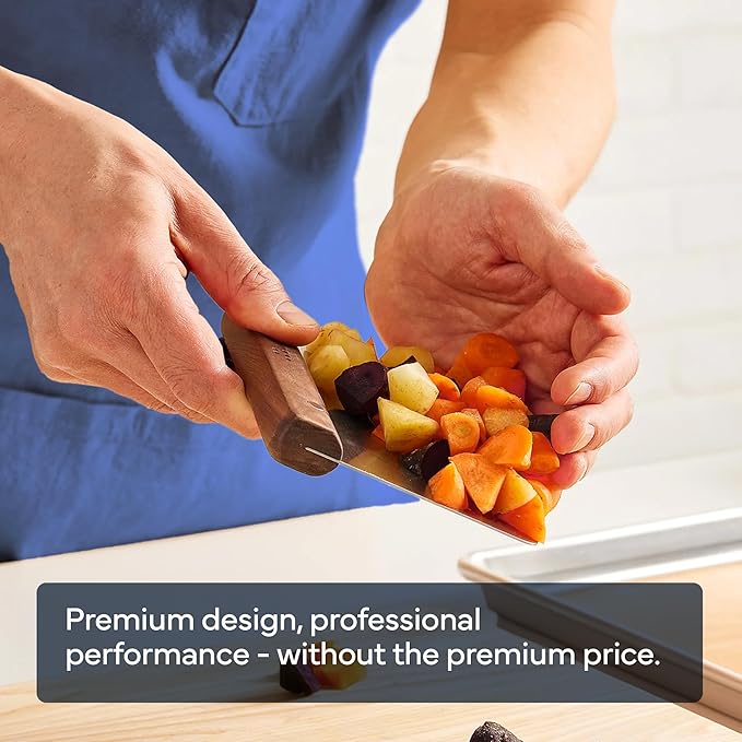 Misen Stainless Steel Bench Scraper - Versatile Food Scraper with Walnut Handle - Ideal for Kitchen, Pastry & Dough - Durable Cutting Board Scraper Tool - Effortless Transfer into Pots & Pans -Walnut