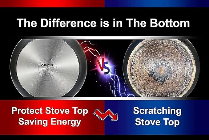 MsMk Non Stick Frying Pans, 10 Inch and 12 Inch Nonstick Frying Pan Set PFOA Free Non-Toxic, Skillet Set for Induction, Ceramic and Gas Cooktops