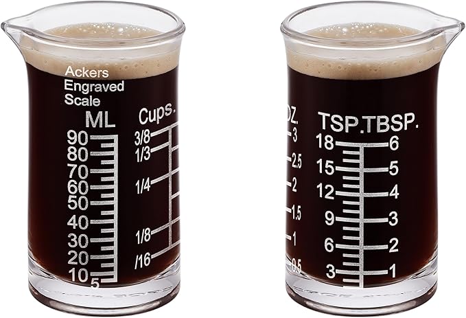 Ackers Shot Glass Etching Scale Measuring Cup 3 Ounce/90ML Liquid Heavy High Espresso Glass Cup