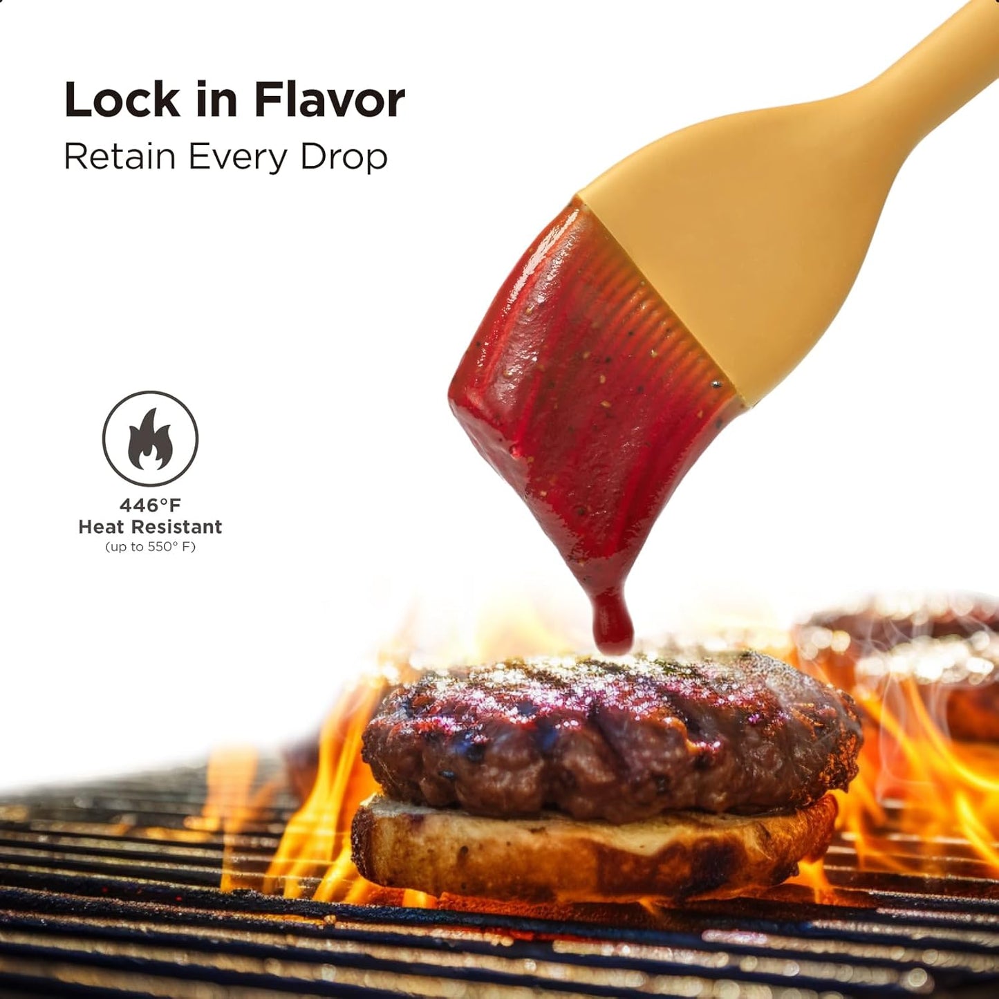 Kitchen Mama WaltzGrip Platinum Silicone Basting Pastry Brush: Set of 2 Heat-Resistant Brushes Utensils for Cooking, Baking, Grilling, Barbecue, and Spreading Oil, Butter, Egg (Yellow)