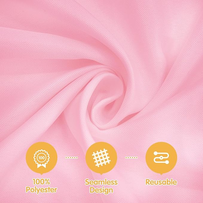 BRILLMAX 10 Pack Pink Tablecloths for 6 Foot Rectangle Tables 60 x 102 Inch - 6ft Rectangular Bulk Linen Polyester Fabric Washable Cloth Cover for Wedding Reception Banquet Birthday Party
