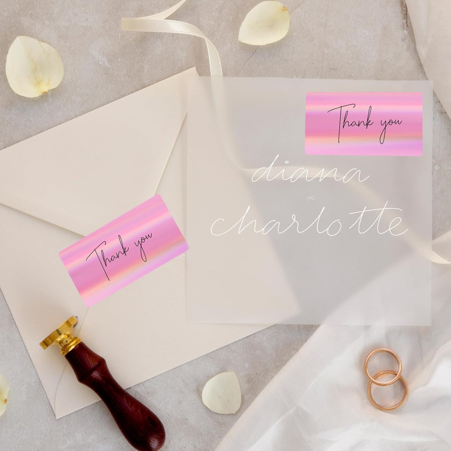 2x4 Inch Holographic Thermal Labels, Pink Direct Thermal Stickers Label, Self-Adhesive Glitter Thermals Printer Sticker Labels, Perforation Line Design- 200Pcs/ 1 Roll