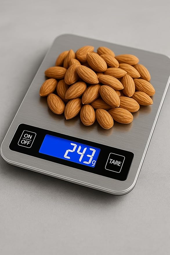 Digital Kitchen Scale – 1g Precision, 10kg Capacity, Stainless Steel Food Scale with LCD Display, Tare Function, Battery Powered for Cooking & Baking