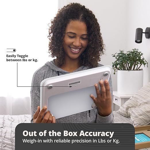 Greater Goods Digital AccuCheck Bathroom Scale for Body Weight, Capacity up to 400 lbs, Batteries Included, White