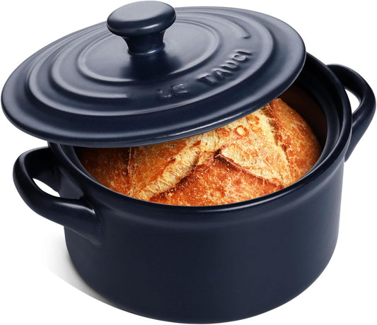 LE TAUCI 3 Quart Ceramic Dutch Oven - Lightweight, Non-Toxic, No Seasoning Needed- Oven, Microwave & Dishwasher Safe, Dutch Oven Pot with Lid for Sourdough, Soup & Stew, Midnight Blue