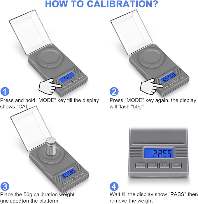 Fuzion Milligram Scale 50g/ 0.001g, mg Scale, Jewelry Scale with LCD Backlit, Tare, Digital Milligram Scale for Powder, Gem, Reloading, Micro Scale