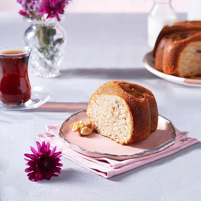 Heart Shape Aluminum Cake Pan, Titanium Coating, Non-Stick, 12 Cups, Gifts for Mom, 10 Inch Baking Mold, Cast Aluminum Fluted Tube Pan, Easy to Clean (2-Pack, Black-Gold)