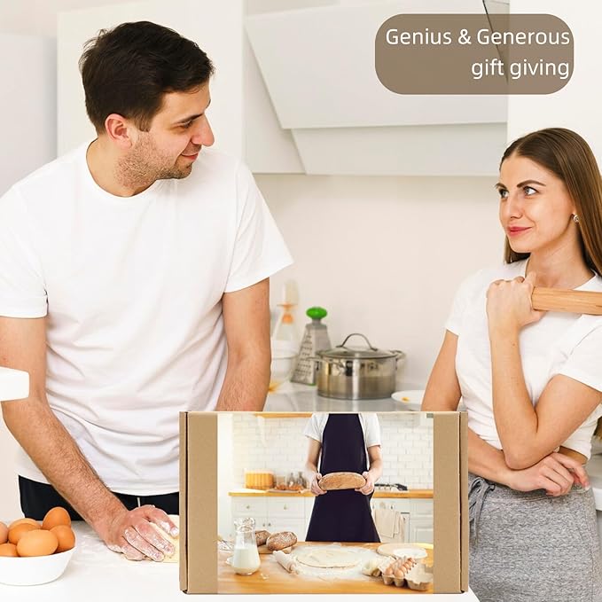 4 Color Complete sourdough bread makin Starter Kit,Sourdough Bread Baking Supplies for Beginner with Pot, Banneton Bread Proofing Baskets, Starter Jar, Scraper, Bread Making Tools & More (Blue)