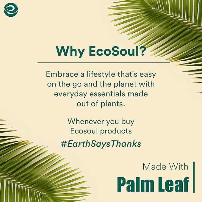 ECO SOUL 100% Compostable, Biodegradable, Disposable Palm Leaf Bowls, Like Bamboo Bowls, Eco-friendly | Sturdy, Microwave & Oven Safe (50, Large 6" (16 Oz) | Round)