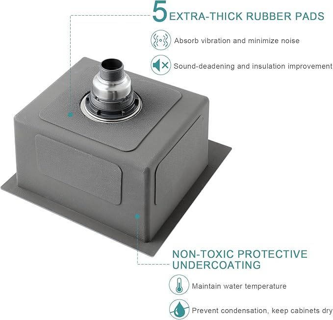 18 inch Drop-in Kitchen Sink, Small Topmount Kitchen Sink Single Bowl, Overmount 304 Stainless Steel Kitchen Bar Sink Handmade with Basket Strainer